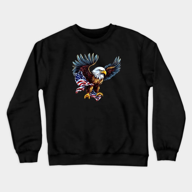 American Flag Eagle Crewneck Sweatshirt by KZK101